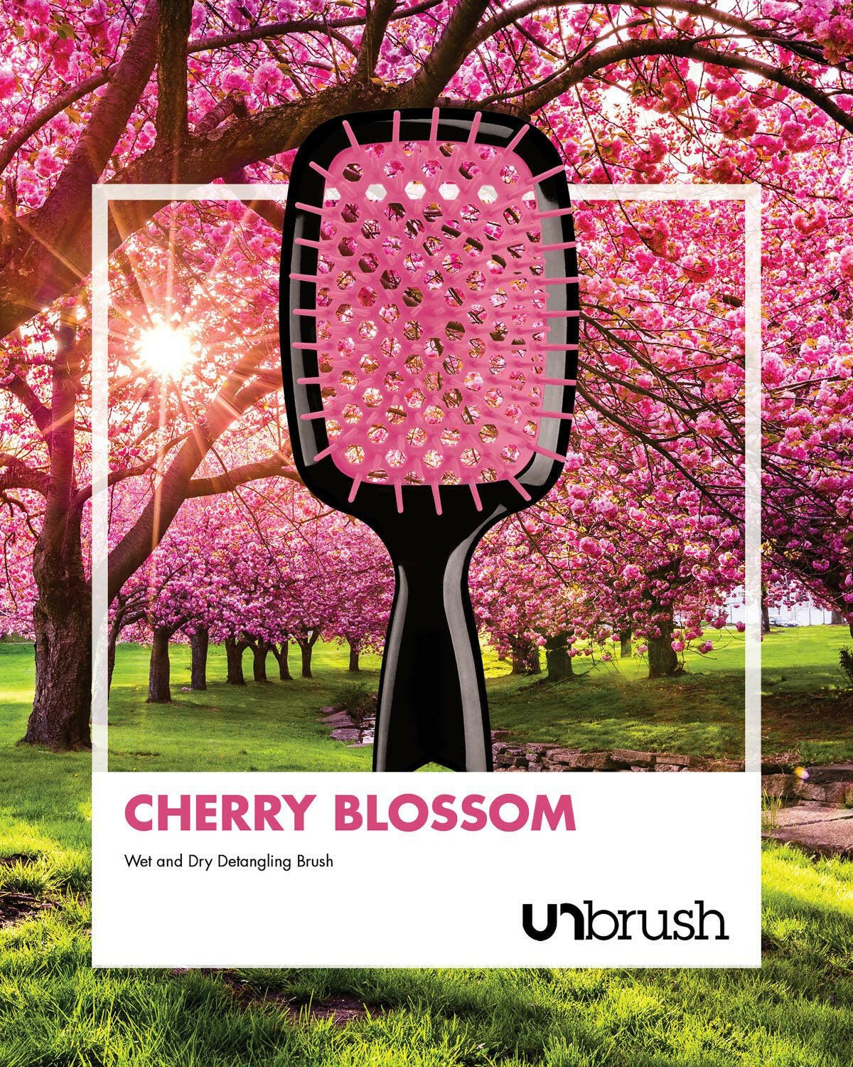 Unbrush Wet &amp; Dry Vented Detangling Hair Brush, Cherry Blossom - Glow Pure